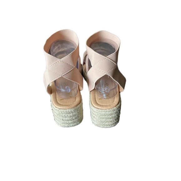 Lulu's Rayney Light Nude Espadrille Flatform Sandals 6.5 - Picture 4 of 8
